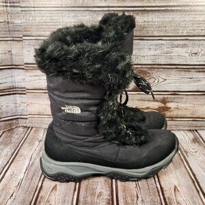 THE NORTH FACE Mid Calf Primaloft Women's 6 Insulated Black Winter Boots 551044